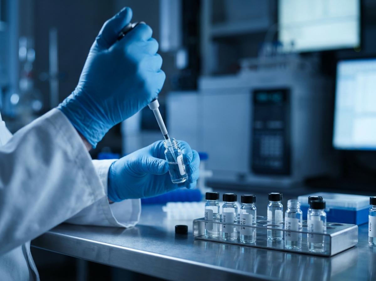 Scientist working with laboratory samples